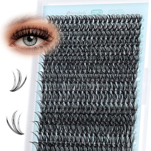 Obeyalash 320pcs Mink Lash Clusters 40D D Curl Natural Fluffy Eyelashes for Beginners 9-16