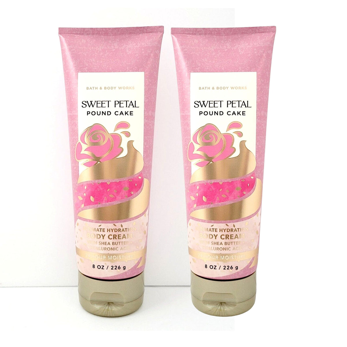 Bath & Body Works Ultimate Hydration Body Cream, Sweet Petal Pound Cake, 8 Oz, 2-Pack