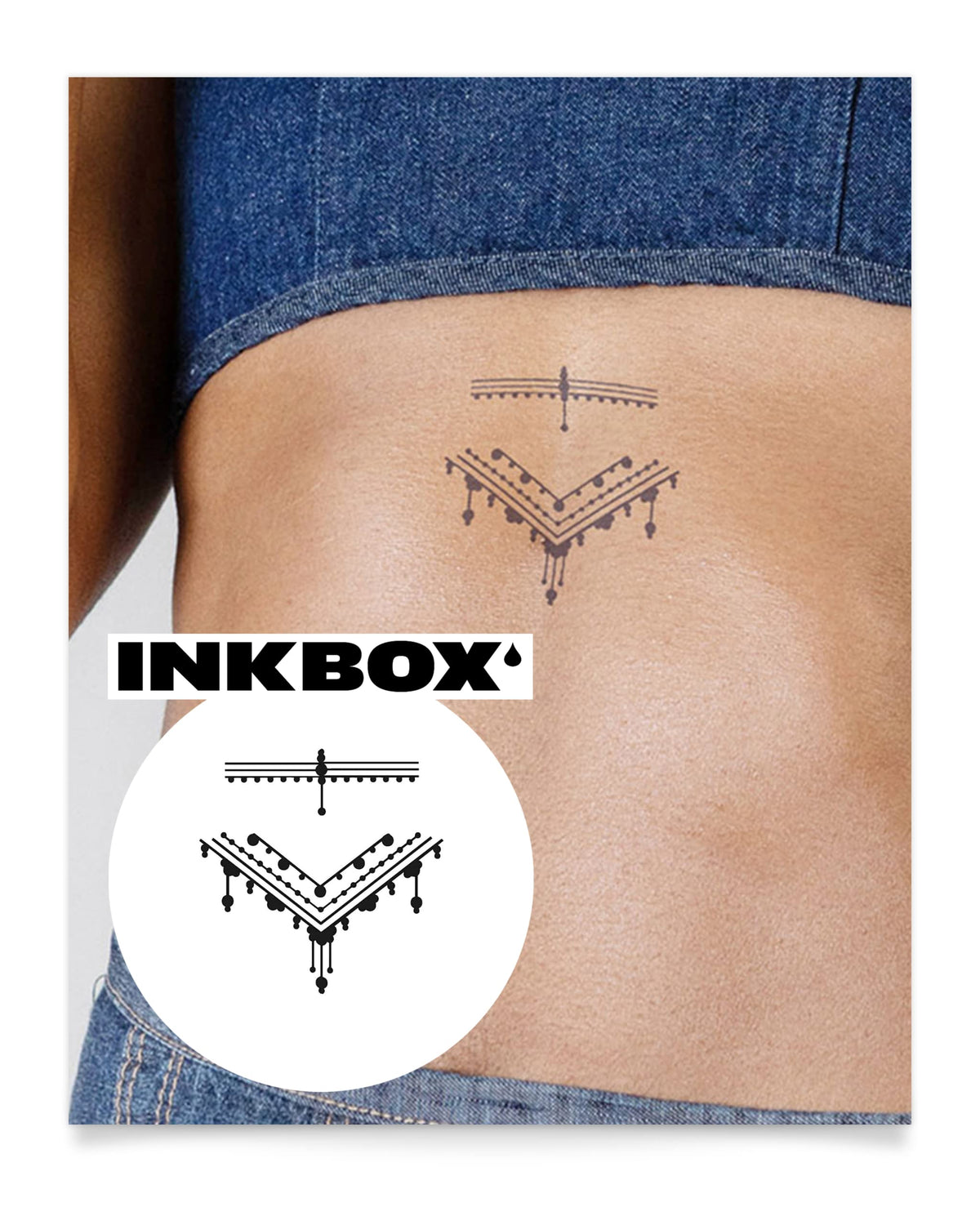 Inkbox Waterfall Temporary Tattoo - Semi-Permanent, Water-Resistant, Easy Application, 3X3 In