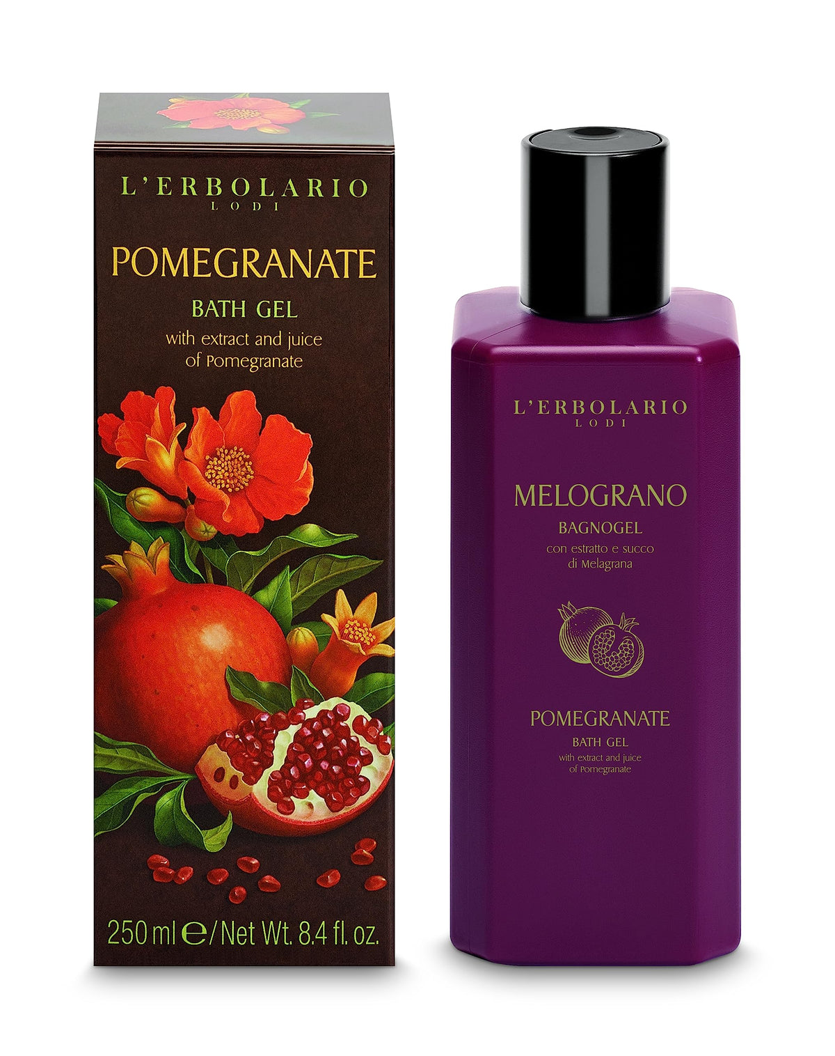 L'Erbolario Bagnogel Melograno 250Ml - Transparent Pomegranate Shower Gel For Refreshing Cleanse