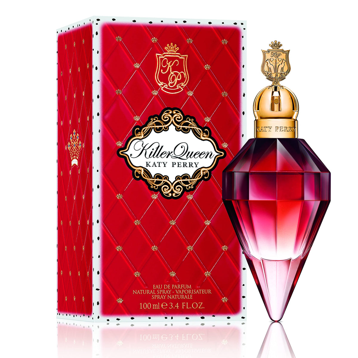 Katy Perry Killer Queen Eau de Parfum Spray for Women, 3.4 oz - Fruity Floral Fragrance in Orange Packaging