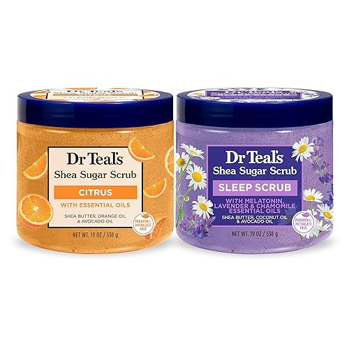 Dr Teal'S Shea Sugar Body Scrub, Vitamin C & Sleep Blend, 19 Oz (Pack Of 2)