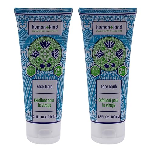 Human+Kind Face Scrub Unisex 3.3 Oz - Gentle Exfoliating Scrub, Pack Of 2