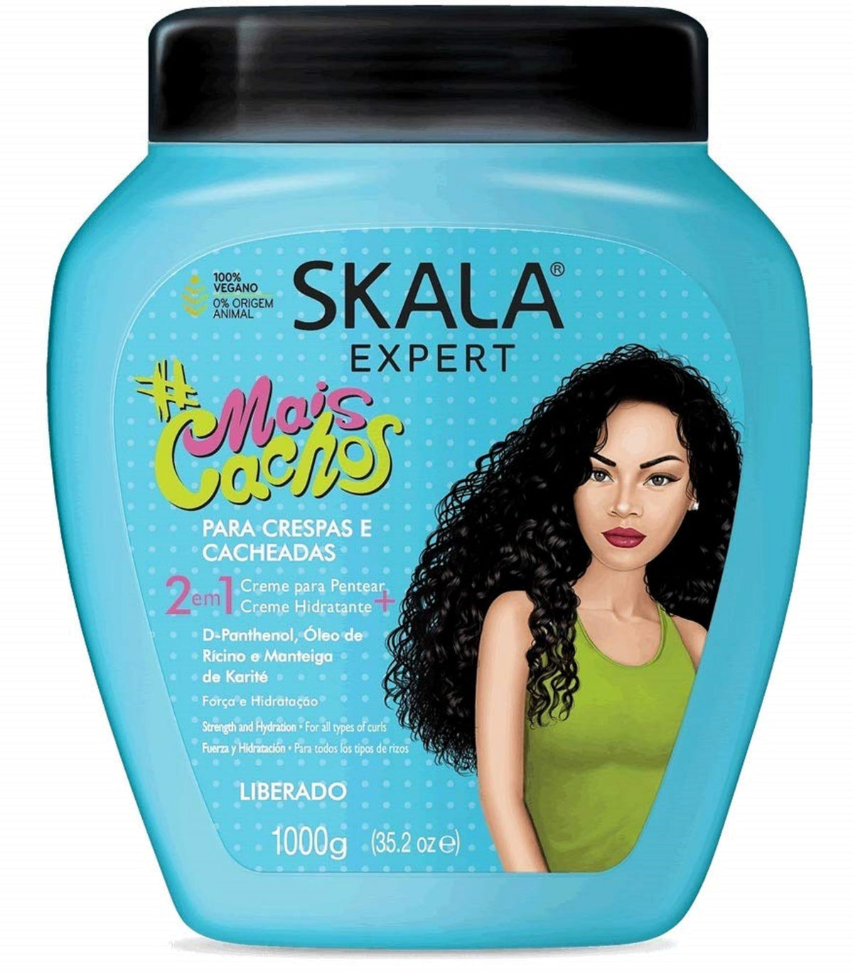 Skala 2-In-1 Conditioning Cream For Curly Hair - Anti Frizz Treatment, 35.2 Oz, 100%