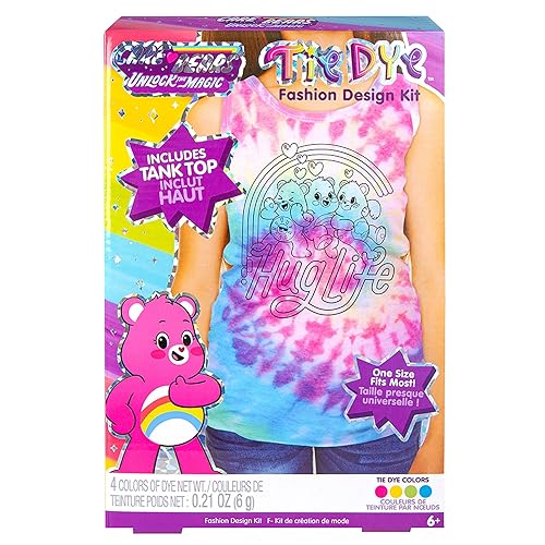 Fashion Angels Care Bears Tie Dye Kit - Diy Tank Top Set With Non-Toxic Dyes For Ages 6+