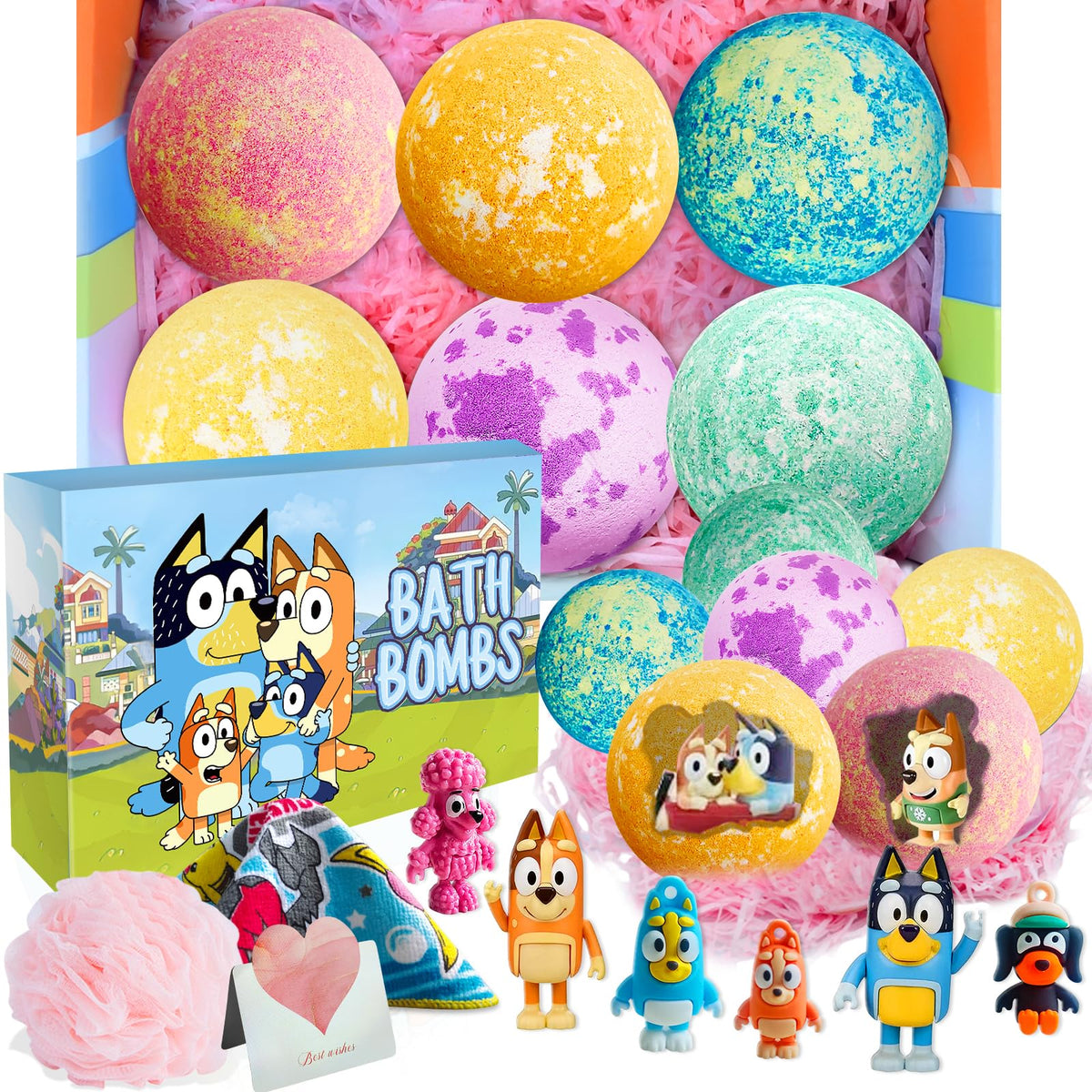 Popbath Xxl Kids Bath Bombs Gift Set - Organic, Essential Oils, 6 Pcs For Dry Skin Moisturizing