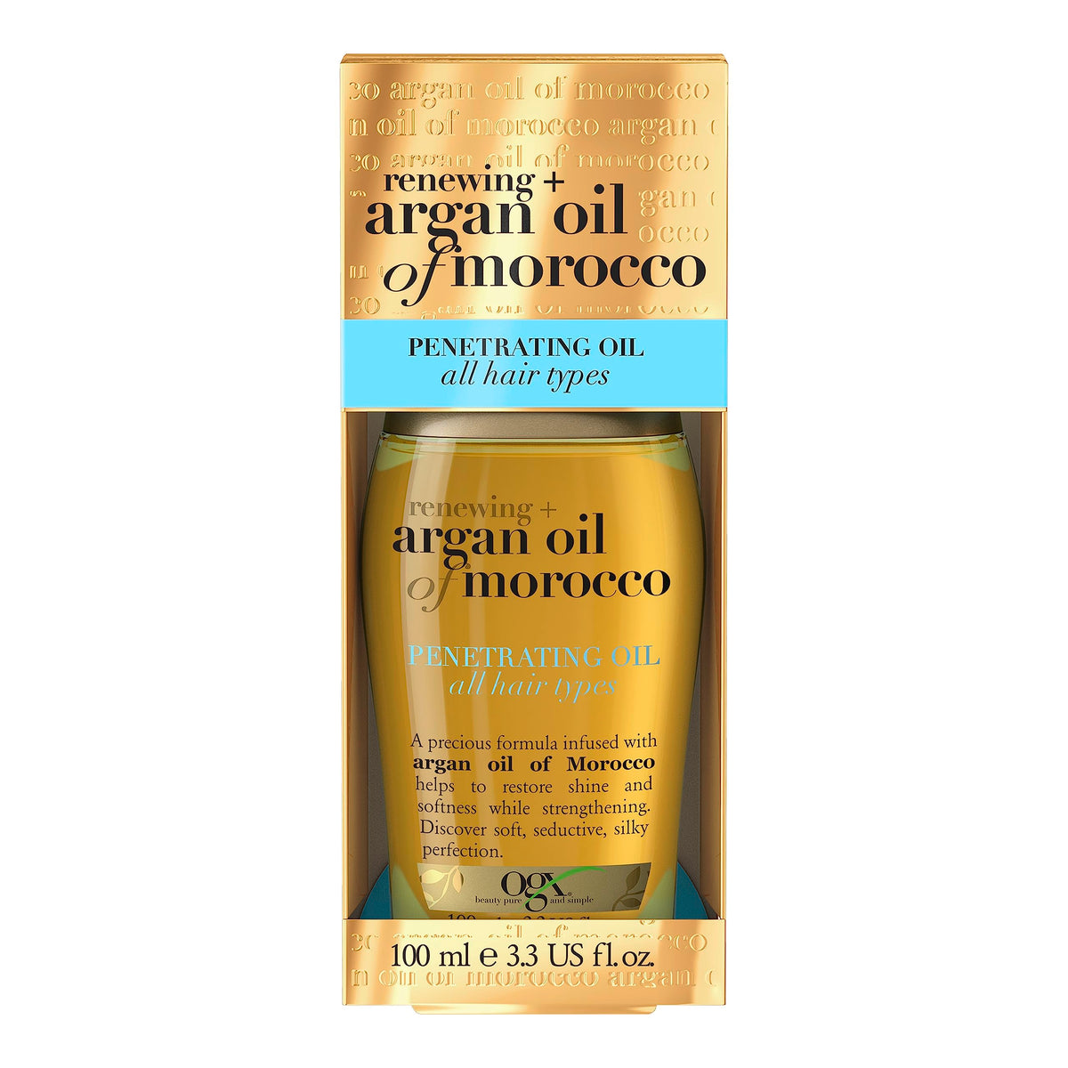 Ogx Argan Oil Of Morocco Hair Oil For Dry Hair, 100 Ml - Moisturizing & Nourishing Treatment