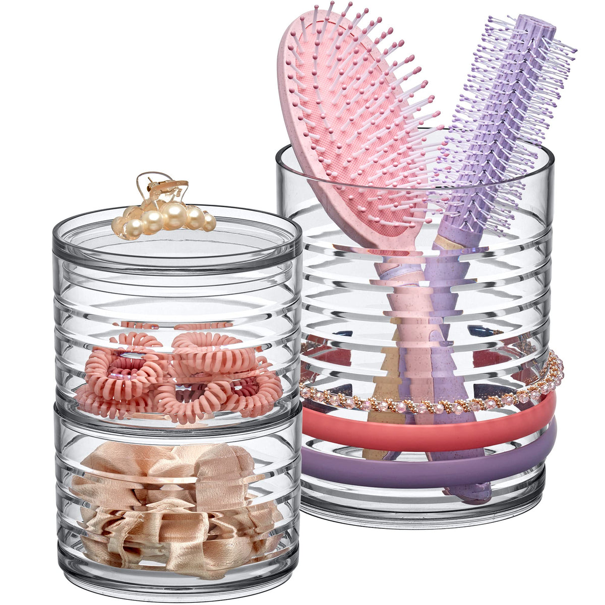 Amazing Abby Acrylic Headband Organizer - Clear Stackable Hair Accessory Storage For Vanity