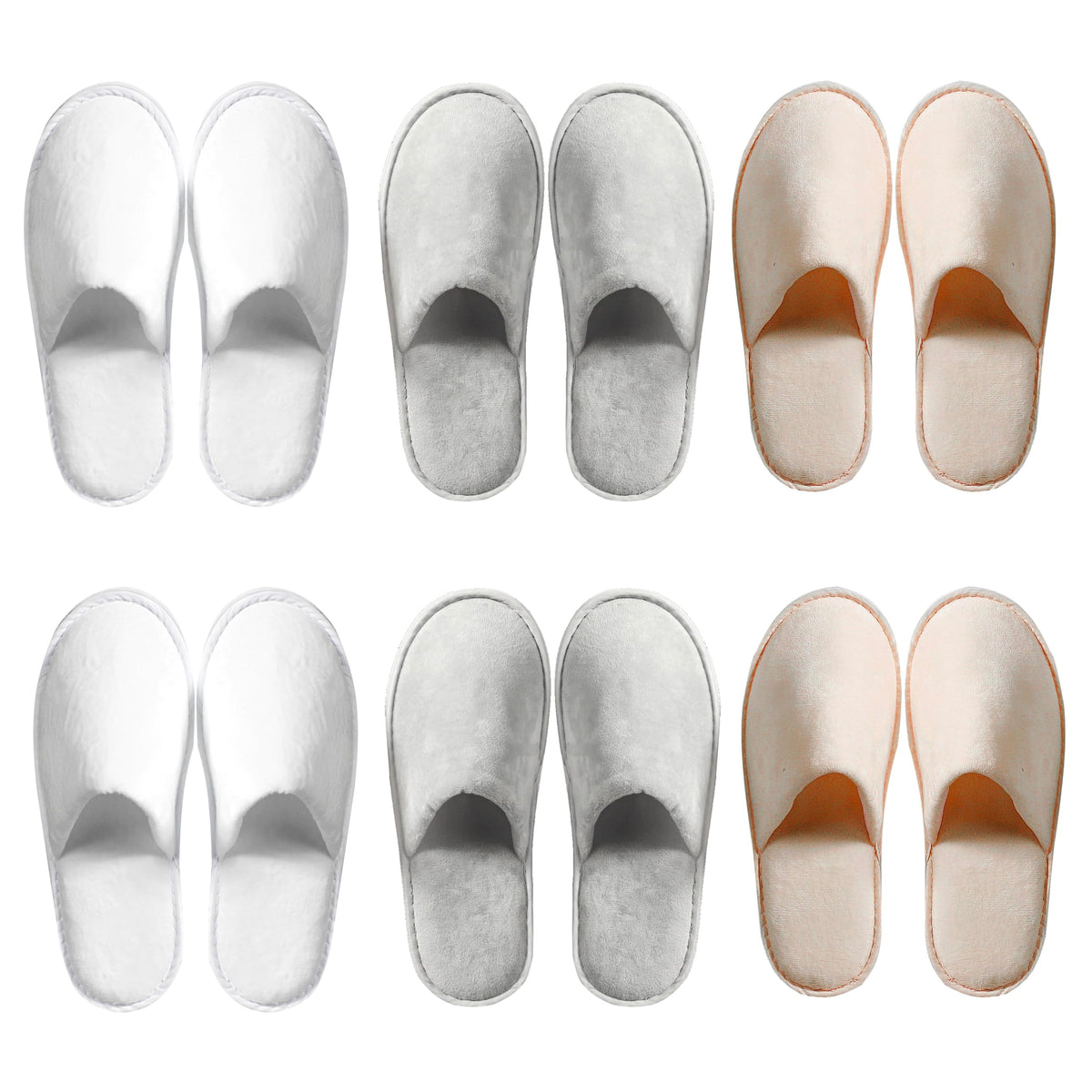 Ostadarra Disposable Spa Slippers - 6 Pairs Non-Slip, Washable, Indoor & Hotel Use, Unisex