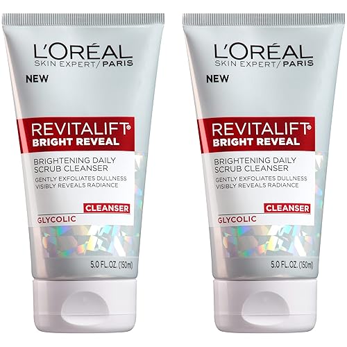 L'Oreal Paris Revitalift Bright Reveal Anti-Aging Cleanser, Glycolic Acid, 5 Fl Oz (2-Pack)