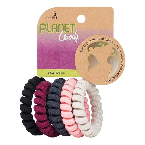 Goody Planet Elastic Hair Coils - 5 Assorted Thick Hair Accessories For Women & Girls