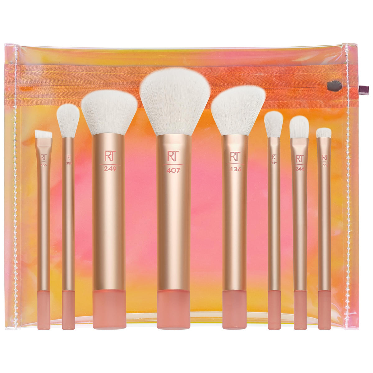 Real Techniques 9 Piece Makeup Brush Set - Cruelty-Free Synthetic Brushes For Liquid & Powder