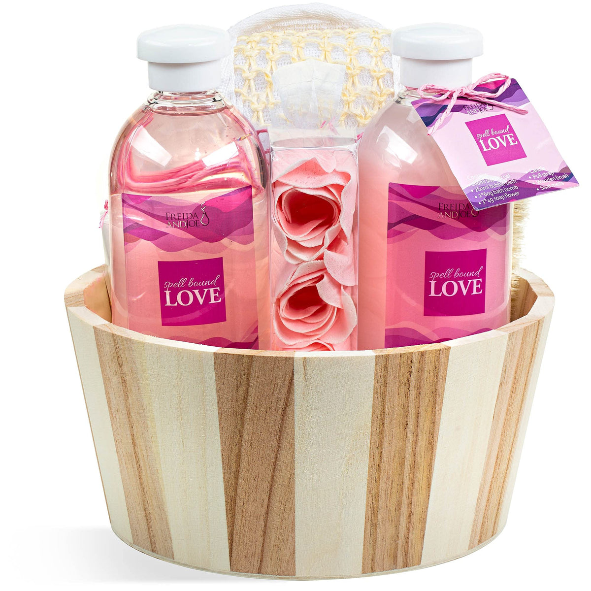 Freida And Joe Lavender Love Gift Basket - Shower Gel, Bubble Bath, Bath Bombs & More