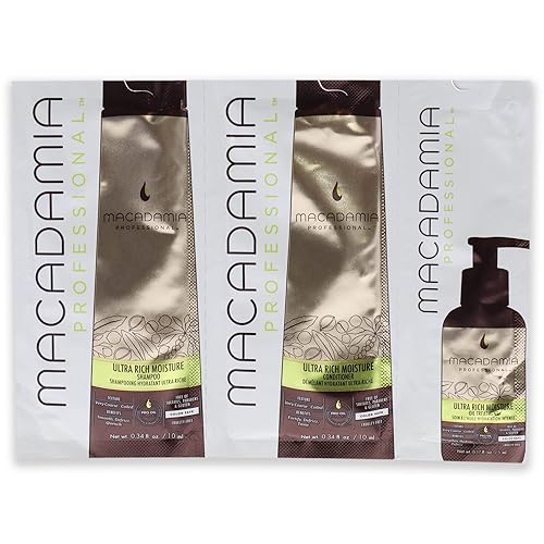 Macadamia Professional Ultra Rich Moisture Shampoo, Conditioner & Oil Treatment - 3 Count