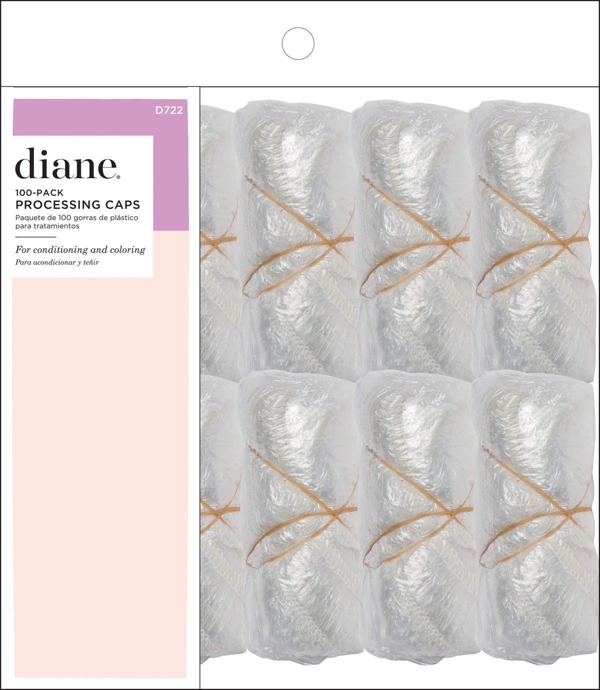 Diane Clear Disposable Hair Caps - 100 Count For Salons, Diy Treatments, Dyeing & Conditioning