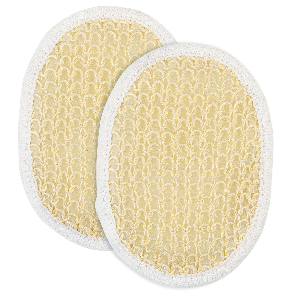 Jairestone Natural Exfoliating Loofah Pads - Soft Sisal Facial Scrubber & Body Exfoliator, 2 Pack