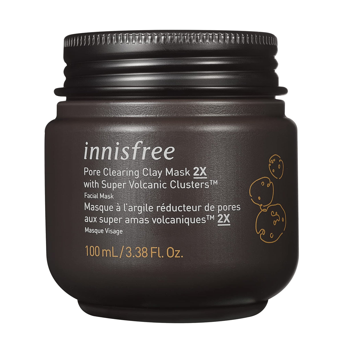 Innisfree Super Volcanic Pore Clay Mask - Korean Clay Mask With Aha For Pore Clearing, 3.38 Oz