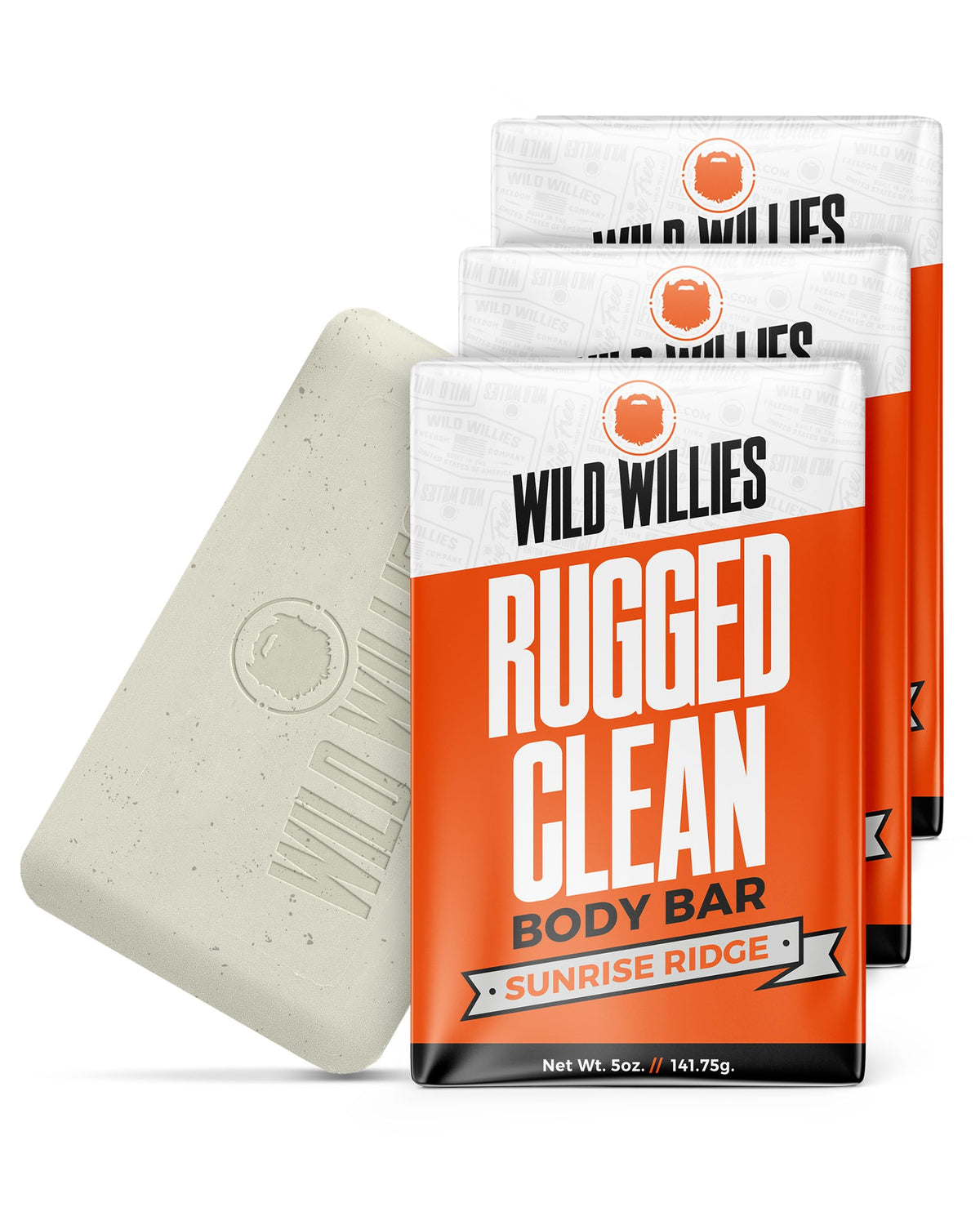 Wild Willies Moisturizing Men'S Bar Soap - Shea Butter, Odor Protection, Sunrise Ridge, 3 Pack