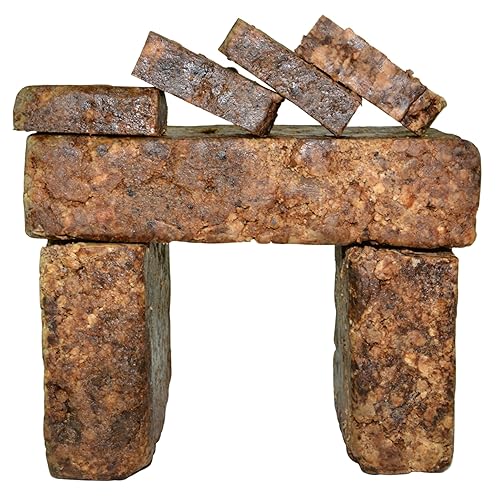 Plant Guru Raw African Black Soap 2 Lbs - 100% Pure Natural Acne & Eczema Treatment, Black