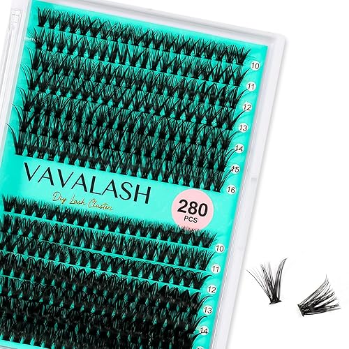 VAVALASH 280 PCS DIY Lash Clusters 40D+50D C/D Curl 10-16mm Synthetic Fiber Extensions