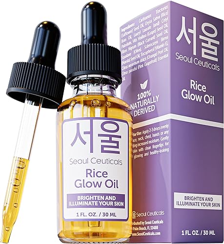 Seoulceuticals Rice Bran Oil - Facial Glow Oil With Squalane & Vitamin E For Glass Skin, 1Oz