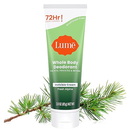 Lume Whole Body Deodorant - Invisible Cream Tube, 72 Hour Odor Control, Aluminum & Baking Soda Free