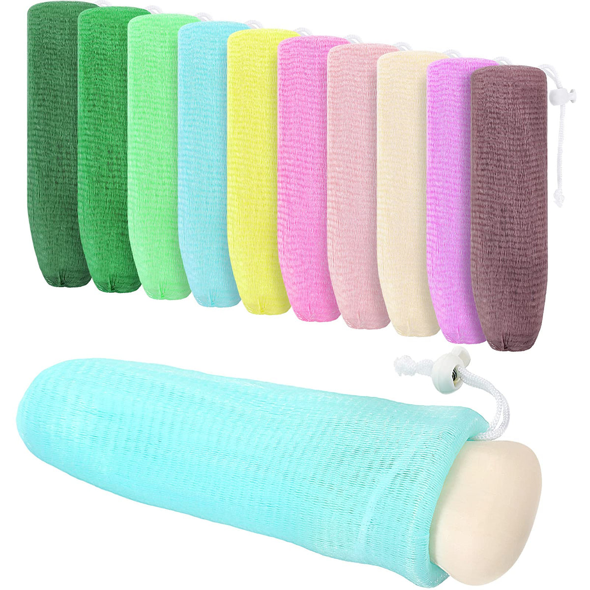 Boao Exfoliating Mesh Soap Pouch - Bubble Foam Net for Body & Facial Cleaning, Random Colors