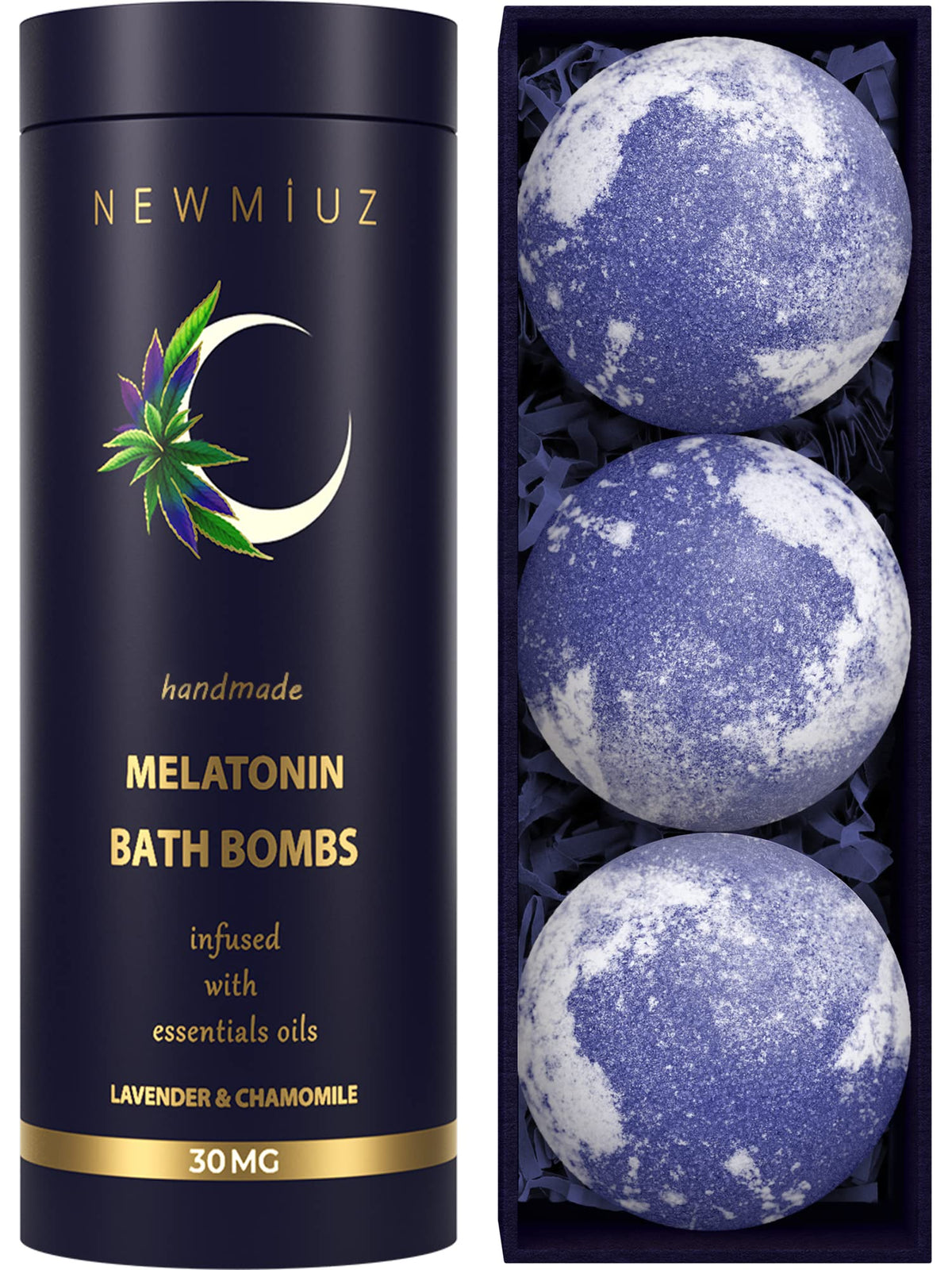 New Miuz Sleep Well Bubble Bath Bombs With Lavender & Chamomile - 1 Count For Relaxation