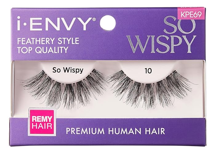 Kiss I Envy So Wispy 10 Lashes - Human Hair, 1 Pack, Lightweight, Natural Look