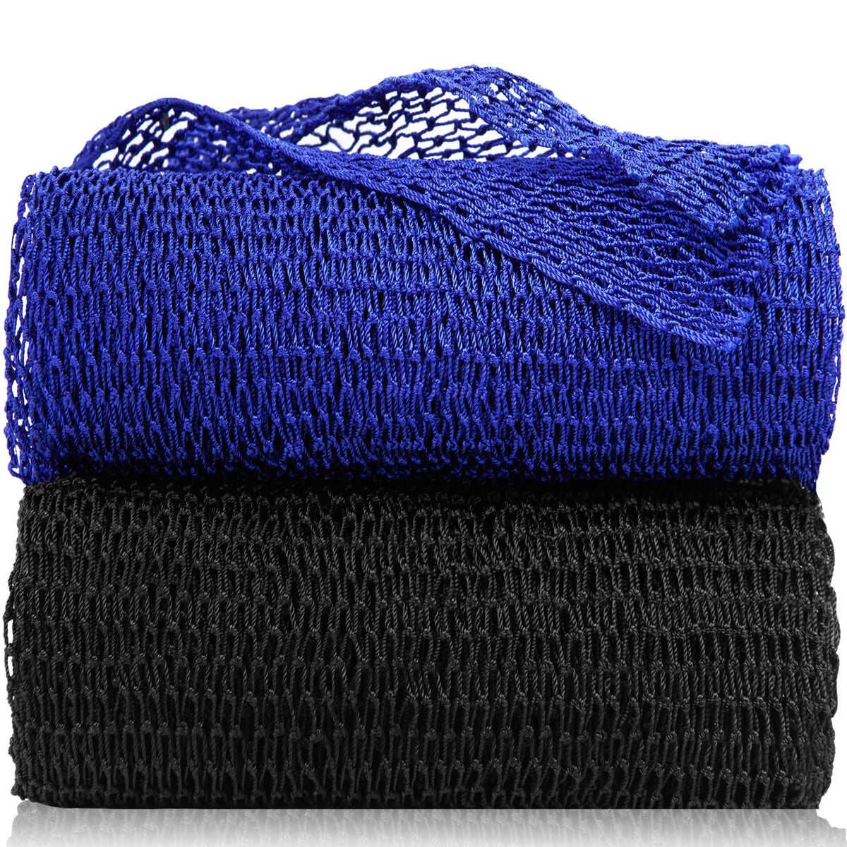 Gugar African Net Sponge - Authentic Exfoliating Bath Scrubber, Black And Blue, Nylon Material