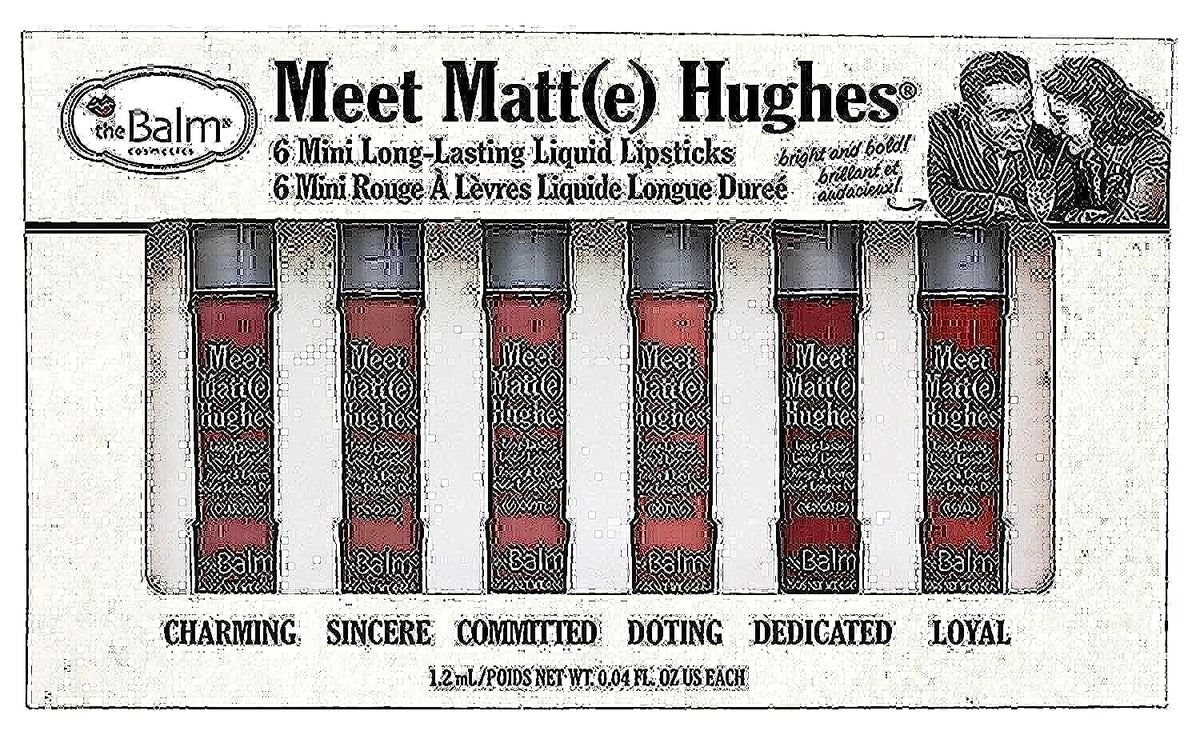 theBalm Meet Matte Hughes Set of 6 Mini LongLasting Liquid Lipsticks  004 Ounce Pack of 6