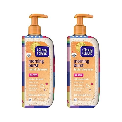 Clean & Clear Morning Burst Facial Cleanser, Oil-Free, Vitamin C & Ginseng, 8 Fl Oz (Pack Of 2)