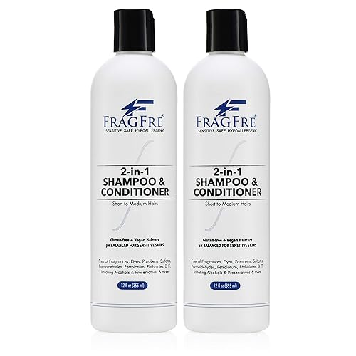 Fragfre 2 In 1 Shampoo & Conditioner 12Oz - Fragrance Free, Color Safe, Sulfate Free,