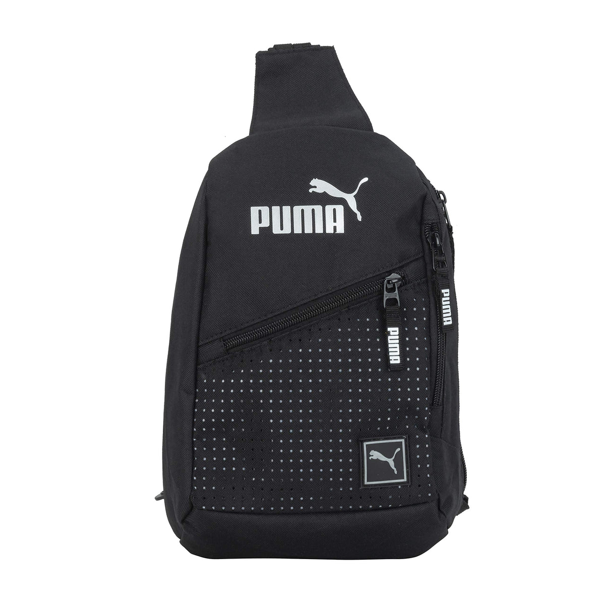 PUMA Evercat Sidewall Sling Backpack - Black/Silver, One Size, Durable Nylon Design