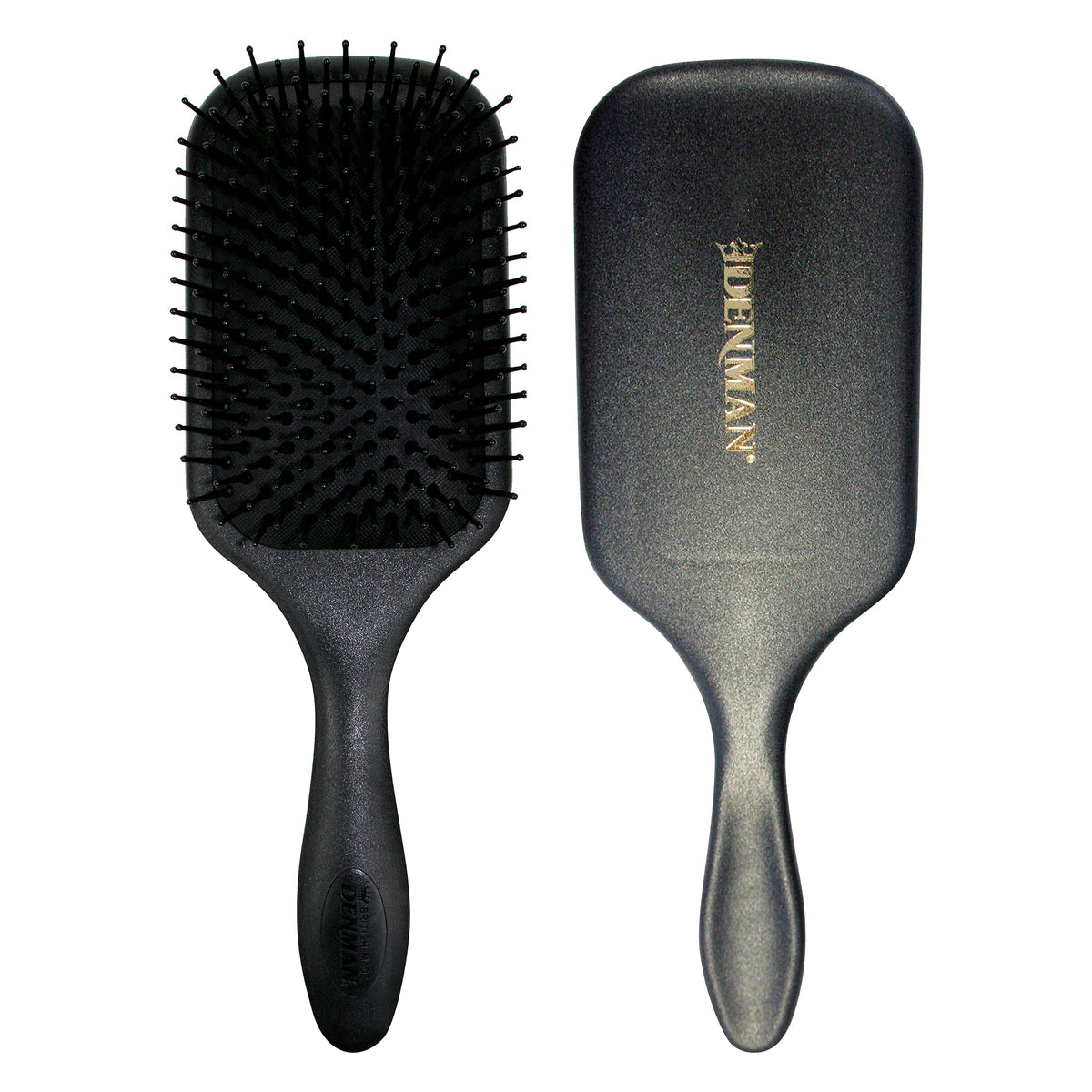 Denman Large Paddle Cushion Hair Brush - Black For Blow Drying, Detangling & Smoothing