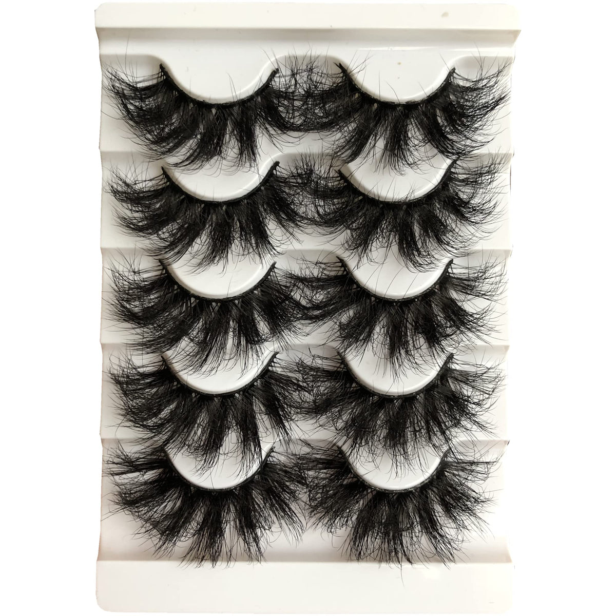 Gmagictobo 25MM Fluffy Wispy Faux Mink False Eyelashes - 5 Pairs Multipack, Black