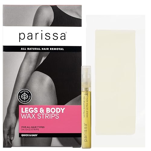 Parissa Biodegradable Wax Strips Kit - 24 Count, At-Home Hair Removal, Pink, All Hair Types