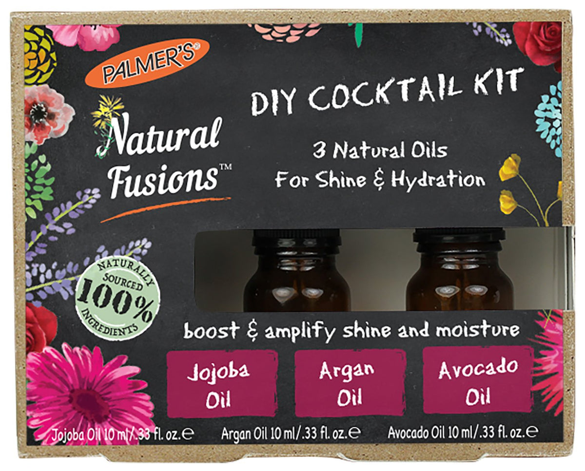 Palmer's Natural Fusions DIY Cocktail Kit - 3 Natural Oils for Hair Shine & Hydration, 3 Fl Oz