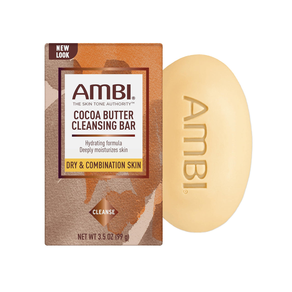 Ambi Cocoa Butter Cleansing Bar - 3.5 Ounce, Moisturizing Skin Cleanser, Red Packaging