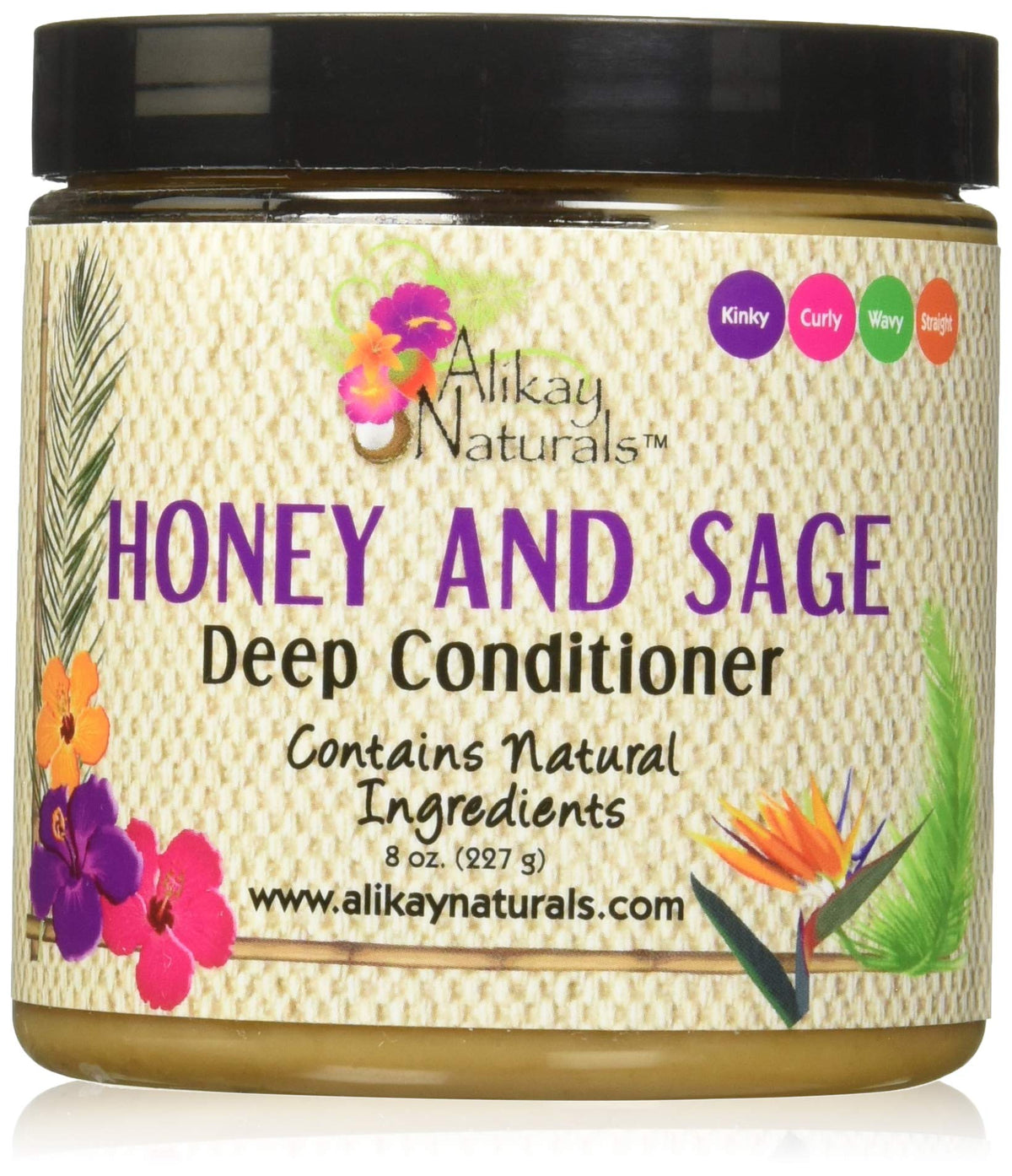 Alikay Naturals Honey & Sage Deep Conditioner, 8 Oz - Natural Hair Care, Moisturizing Treatment