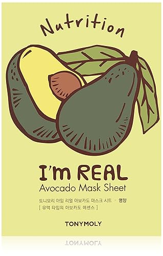 Tonymoly I'M Real Avocado Sheet Mask, 10 Count - Hydrating Face Masks For Glowing Skin