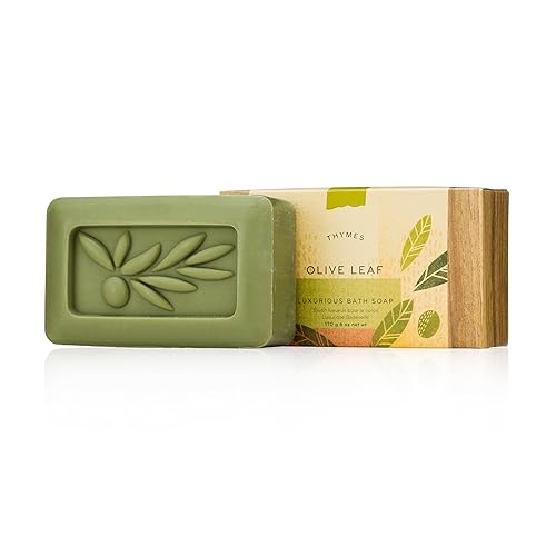 Thymes Olive Leaf Bath Soap - 6 Oz Moisturizing Bar Soap For Soft Skin