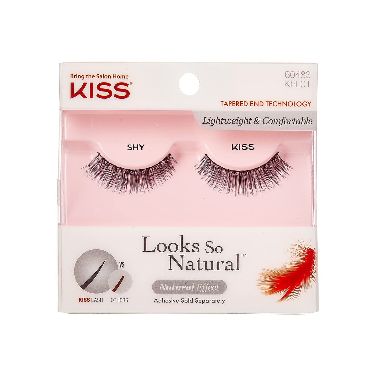 Kiss Shy Faux Mink False Eyelashes - Lightweight, Reusable, Natural-Looking, Black, 1 Pair