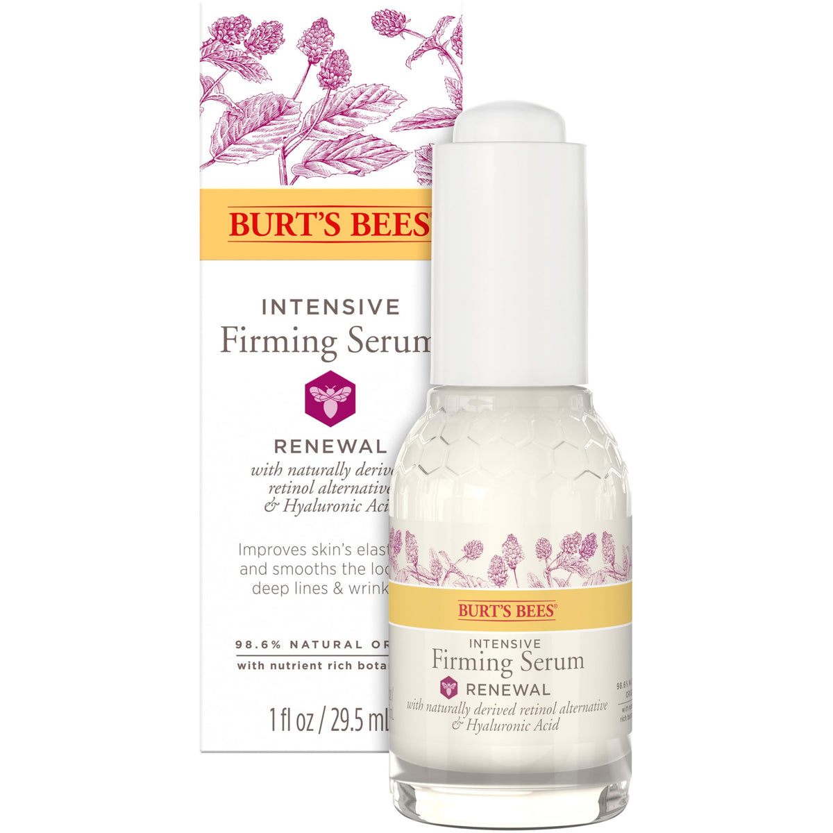 Burt'S Bees Renewal Firming Serum With Natural Retinol & Hyaluronic Acid, 1 Fl. Oz.