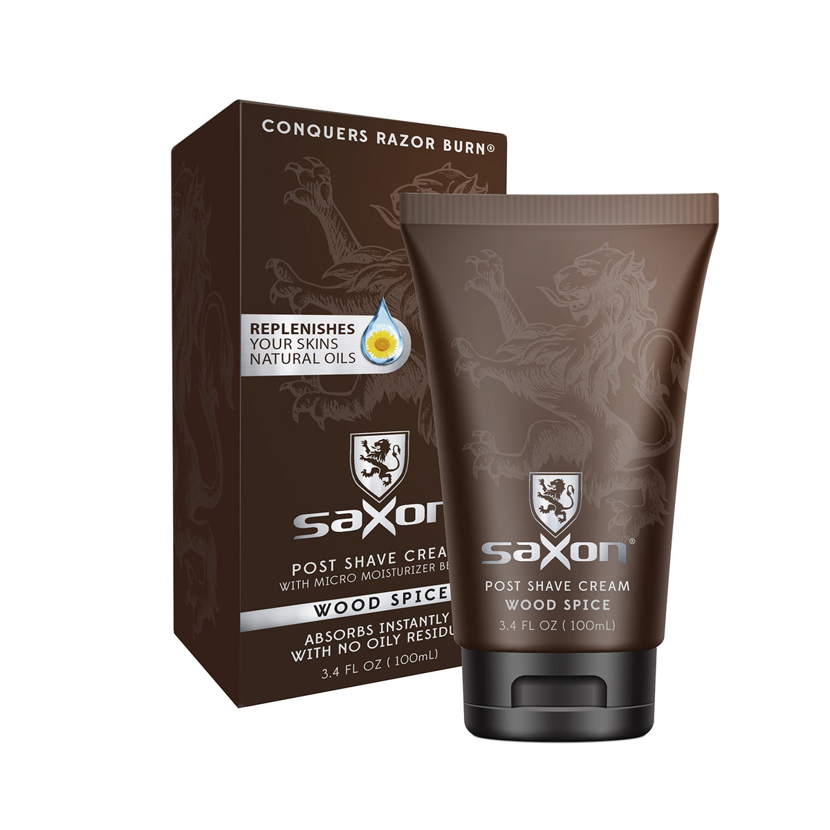 Saxon Post Shave Cream With Micro Beads, Golden Musk - 3.4 Oz Moisturizing Formula