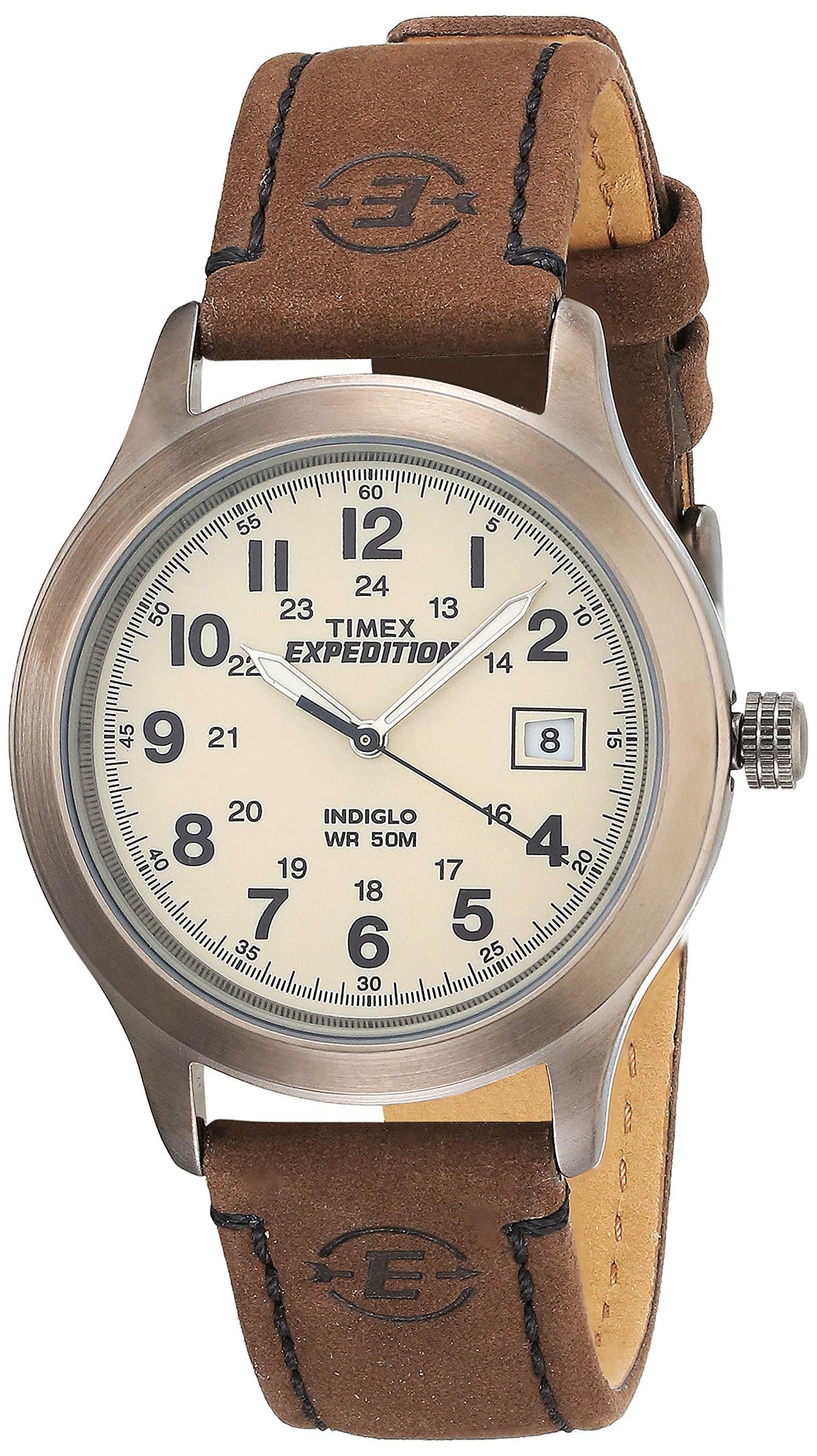 Timex Expedition Men'S Brown Leather Strap Watch - Metal Case, Brass, Stylish Design