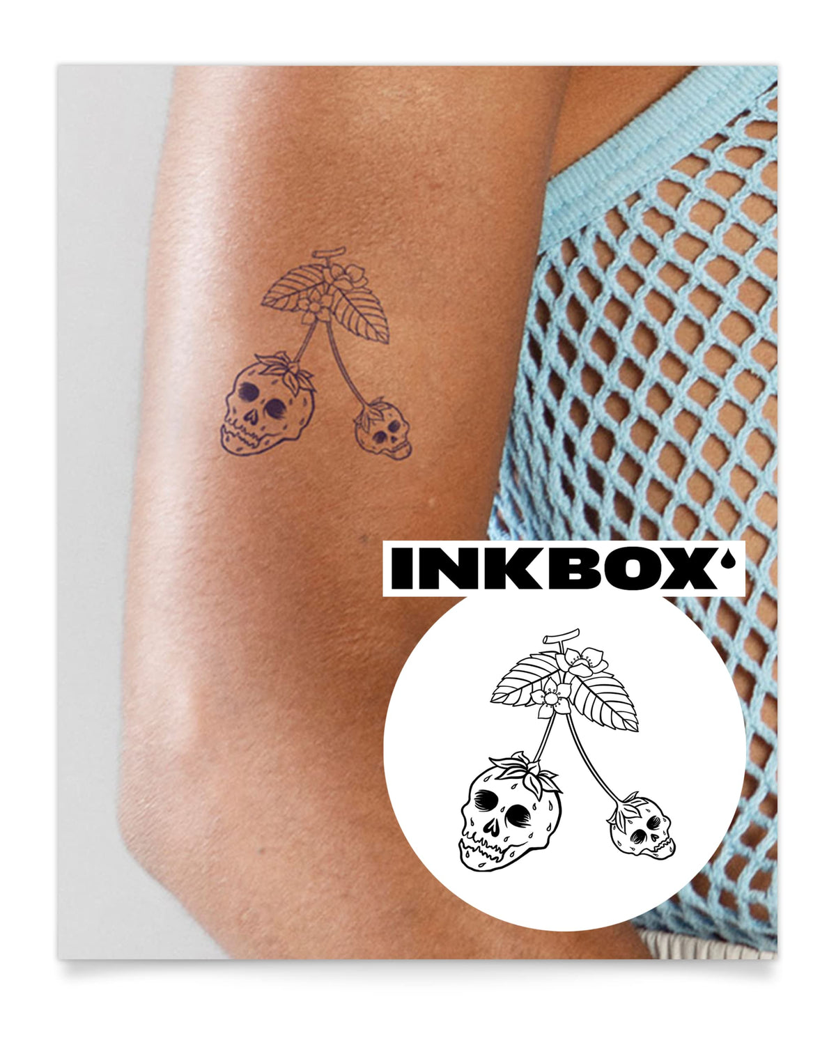 Inkbox Deathberry Semi-Permanent Temporary Tattoo, 3X3 In, Water-Resistant, Lasts 1-2 Weeks