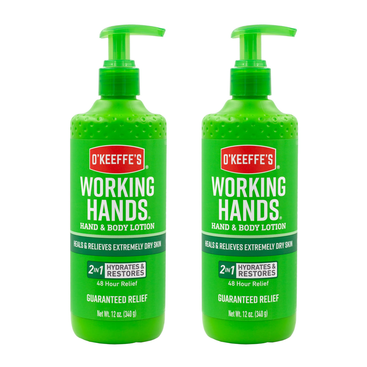 O'Keeffe'S Working Hands Hand And Body Lotion, 12Oz Pump (Pack Of 2) - Heals Extremely Dry Skin