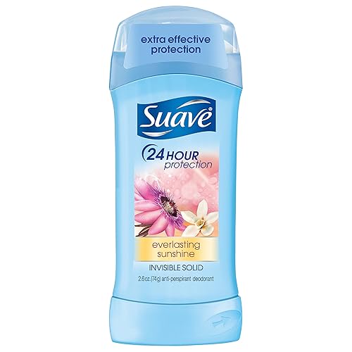 Suave Invisible Solid Anti-Perspirant Deodorant, Everlasting Sunshine, 2.6 Oz, Pack Of 4