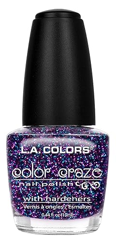 L.A. Colors Color Craze Nail Polish - Aqua Crystals, Jewel Tone, 0.44 Fl Oz